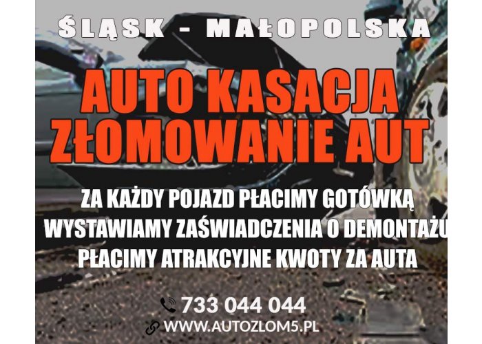 Złomowanie aut -  legalna kasacja pojazdów! Małopolska i Śląskie